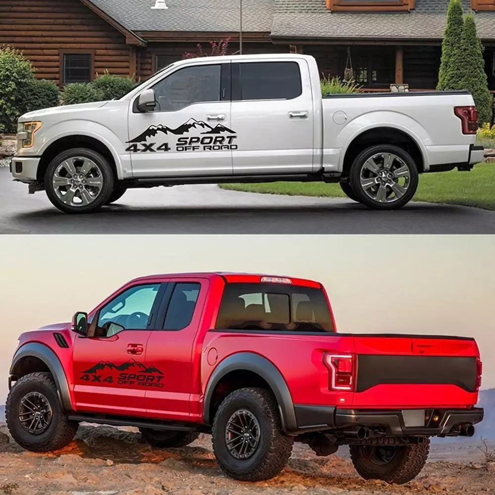 2Pcs Graphic Vinyl Decals & Stickers 4X4 OFF ROAD Car Sticker Pickup ...