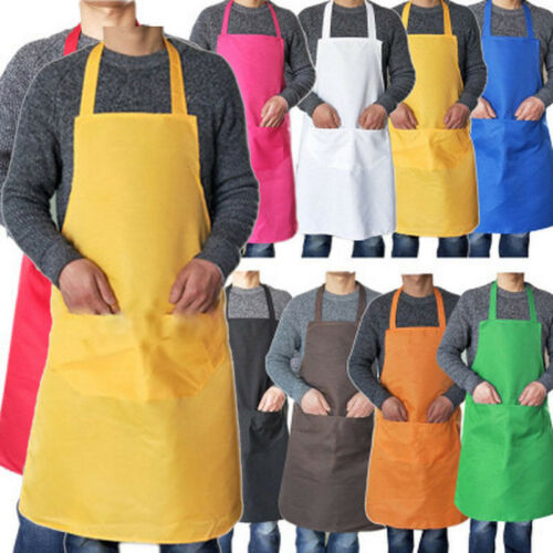 Kitchen Bib Apron With Two Pockets for Women Men Chef kitchen, Cooking ...