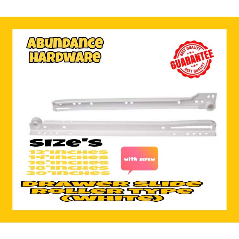 DRAWER SLIDES ROLLER TYPE / DRAWER GUID (WHITE) Shopee Philippines