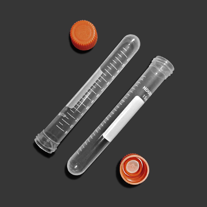 50Pcs 15ml Screw Cap Round Bottom Centrifuge Test Tube Laboratory ...