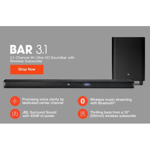 Jbl 3.1 soundbar subwoofer hot sale upgrade