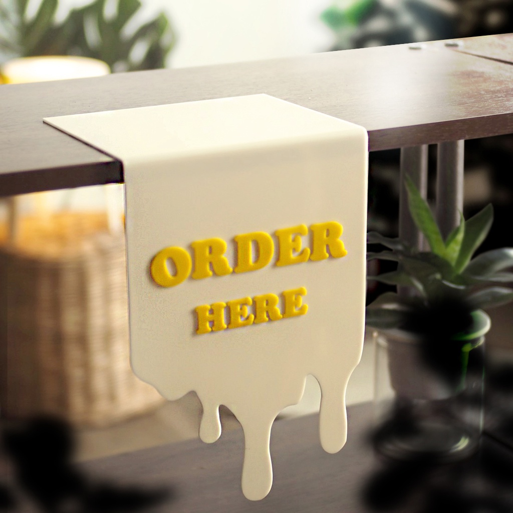 Acrylic Signage Draped Table Plastic sign For counter Coffee Shop ...
