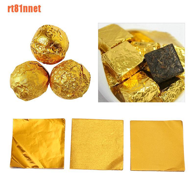 100Pcs/Pack Golden Aluminum Foil Candy Chocolate Cookie Wrapping Tin Paper  Party