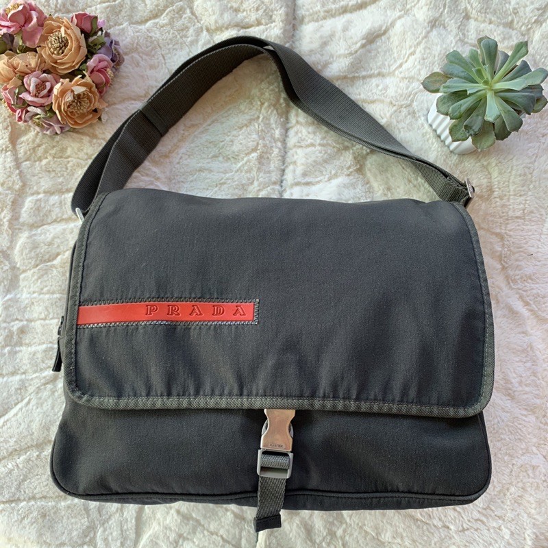 Original Prada Nilea Rossa Canvas Messenger Shopee Philippines