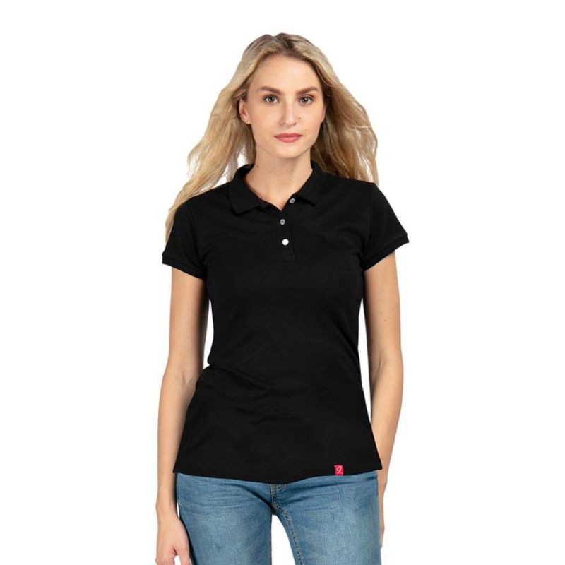 LADIES POLO SHIRT SOLID COLOR BLACK Shopee Philippines