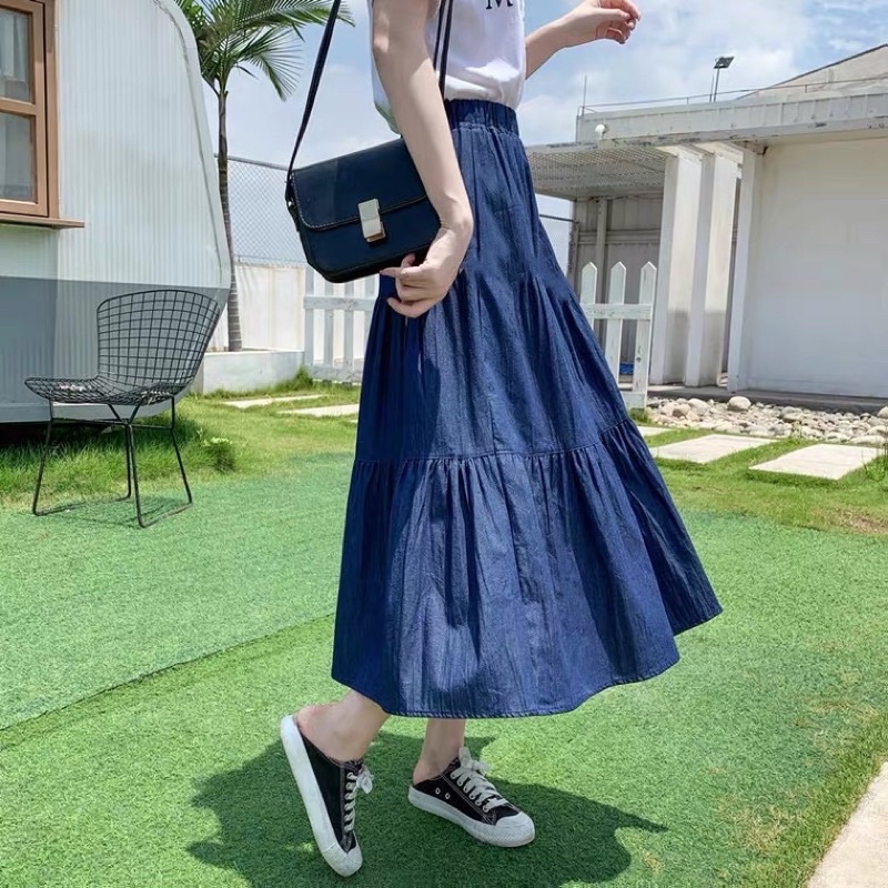 Plus size Maxi Denim Skirt Maong Long Skirt Casual Skirts 26 36