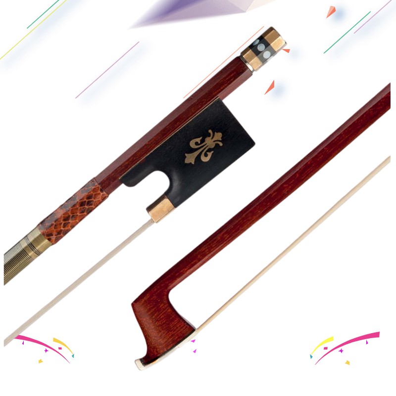 Violin Bow (Pernambuco Bow Stick Black Ebony Frog and Horsetail Bow ...