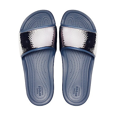 Crocs sloane store metallic slide