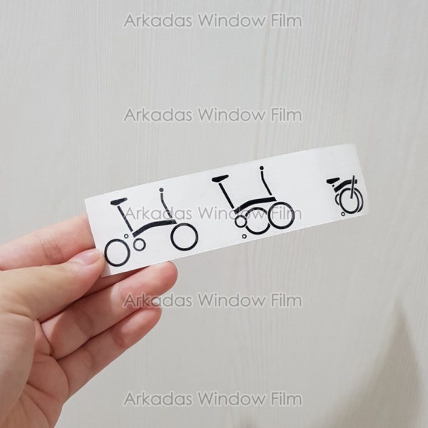 Hitam Folding Bike Frame Sticker Brompton Logo Cutting Vinyl Sticker