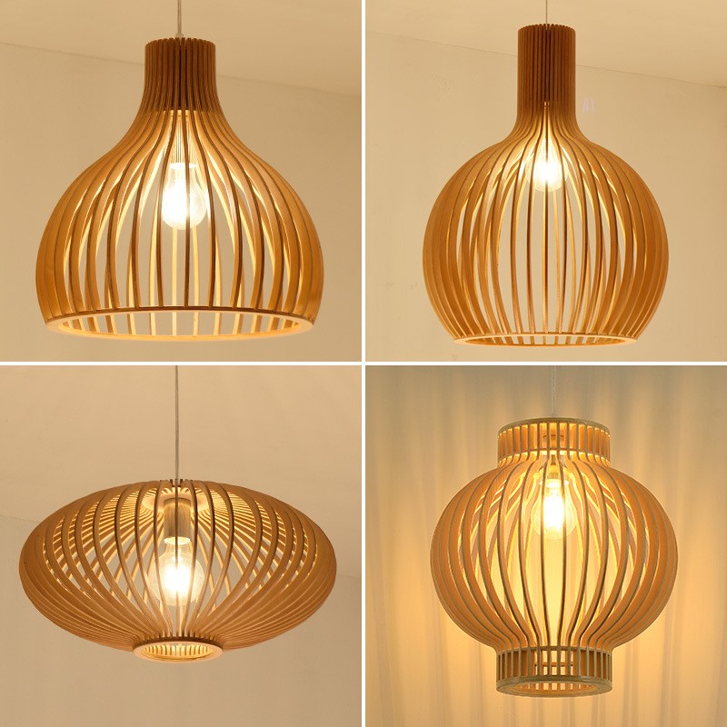 AIMI Bamboo Ceiling Lamp Wooden Lampshade Pendant Light Japanese   Bc3d1b6cee0b23b6ce28c0879e501bdc