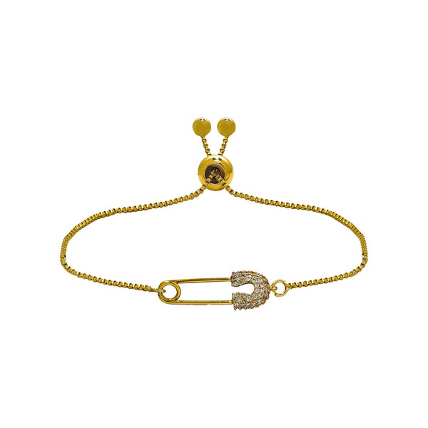 Luxury Safety Pin Bracelet Stainless Steel Gold AXF155D Shopee