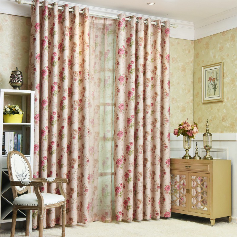 Ready Stock Printed Floral Curtain for Living Room Thermal Insulated ...