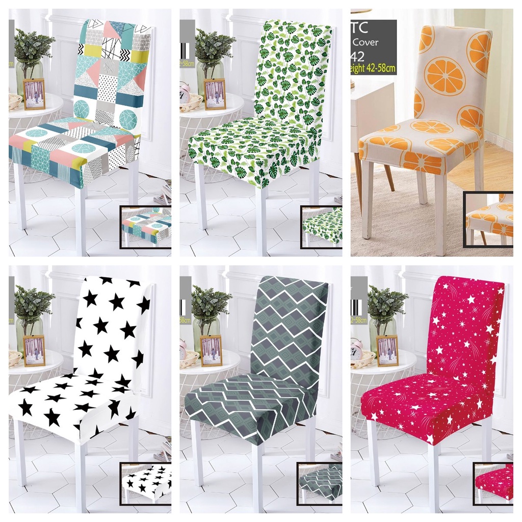 Floral Dining Chair Cover 1 Seat Cover High Quality Fabric Elastic