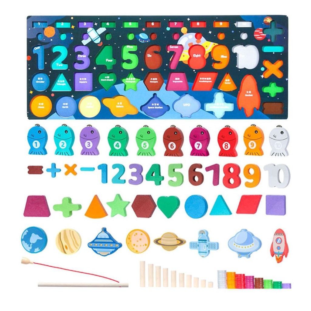 Space Jam Multipurpose Wooden Board Counting Geometry Math Fishing ...