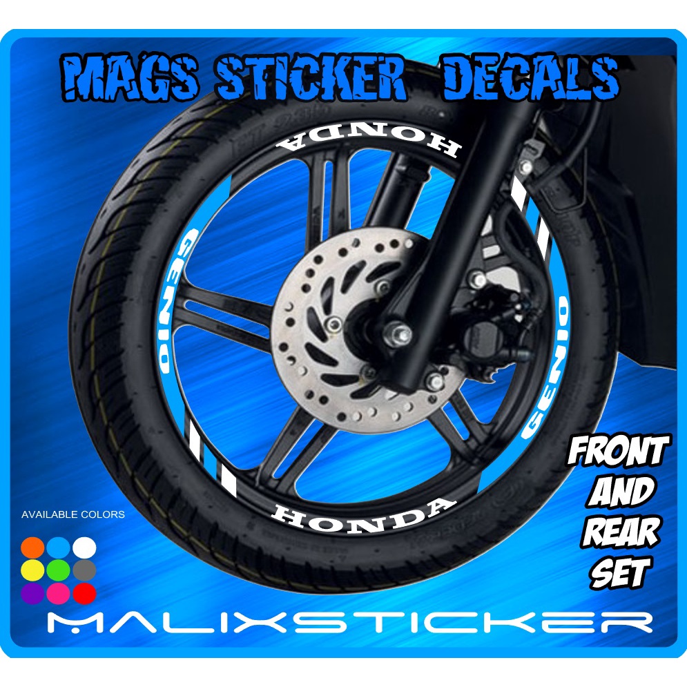 Honda genio mags sticker front and rear set good for 2 wheels dsgn1 ...