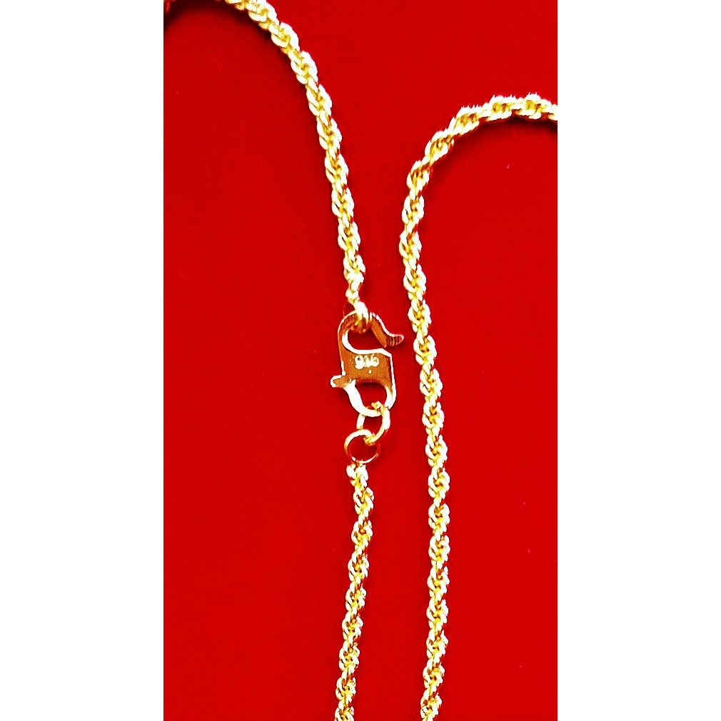 Rantai leher pintal 2mm- 45cm/50cm/60cm/70cm EMAS bangkok Jewellery ...