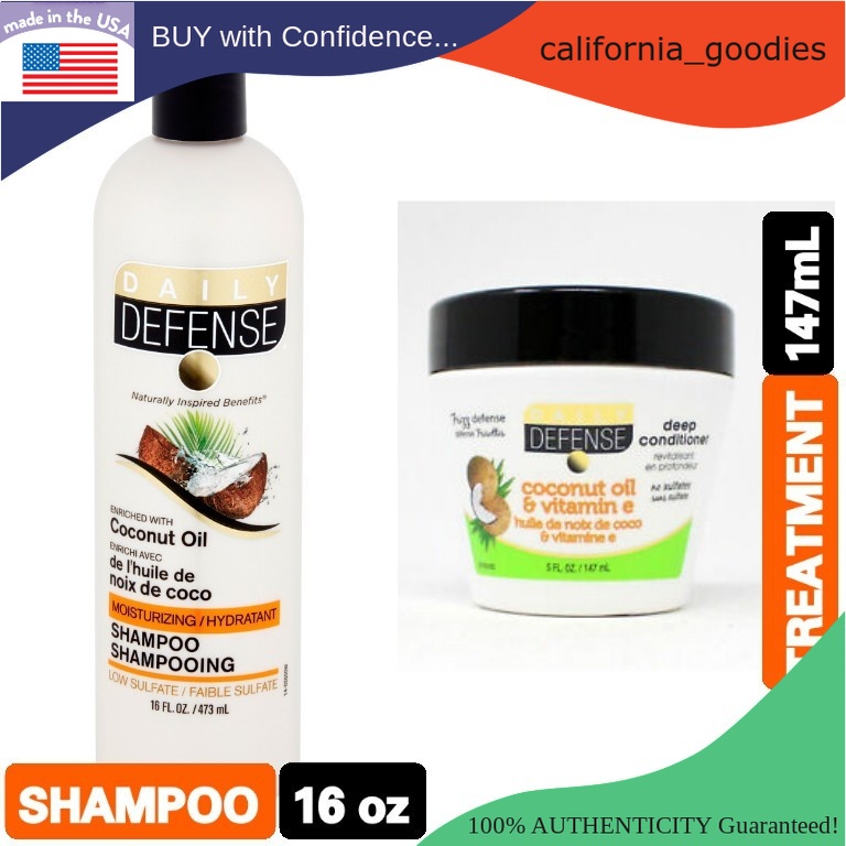 Daily Defense Hydrating Coconut Shampoo (16oz) & Treatment with Coconut