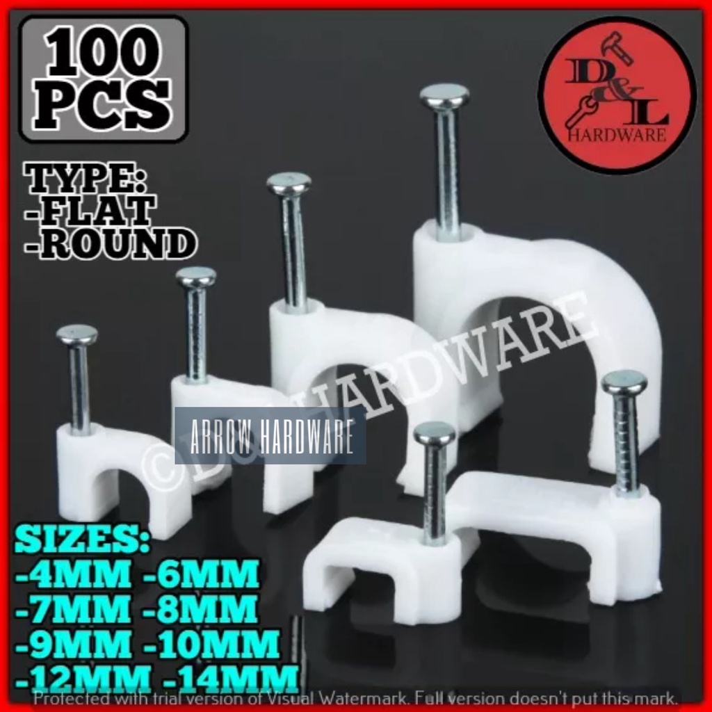 100PCS ROUND TYPE CABLE CLIPS PVC Shopee Philippines