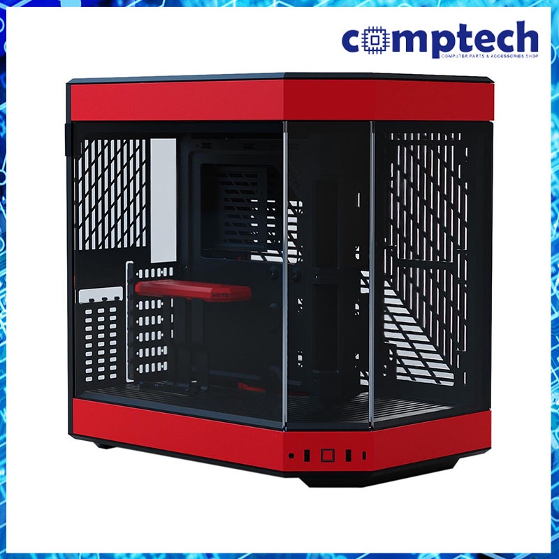 Y60 Red Black - 3-piece Panoramic Glass, Dual Chamber Mid-tower Atx 