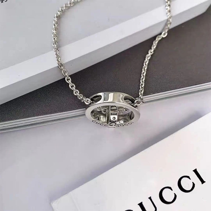 Gucci britt silver shop double g necklace