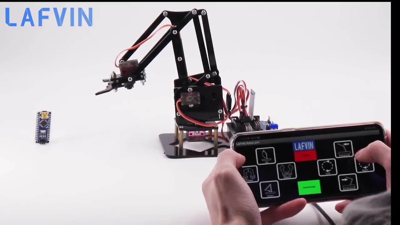 LAFVIN 4dof Acrylic Toys Robot Mechanical Arm Claw Kit For Arduino Uno ...