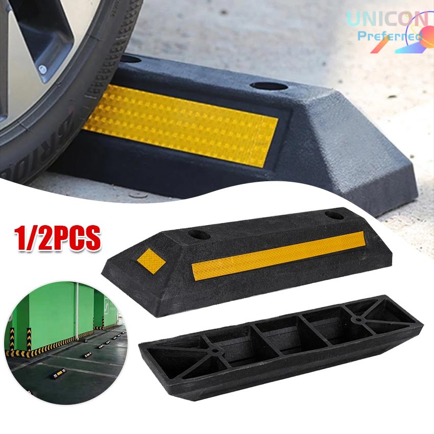 2Pcs 55CM Heavy Duty Rubber Parking Stopper Indoor Outdoor Parking ...