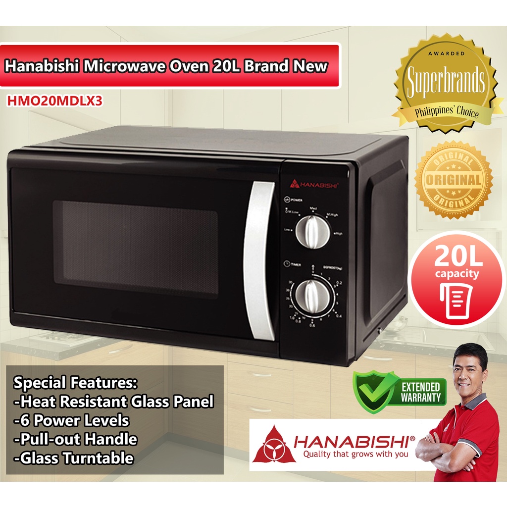 Hanabishi Microwave Oven 20 Liters 6 Power Levels (HMO20MDLX3