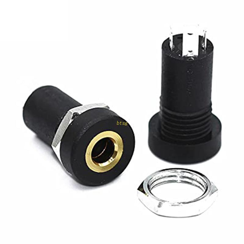 btsg 5/10Pcs 3.5mm Stereo Audio Socket/Jack Connector with Nut 3 Pin ...