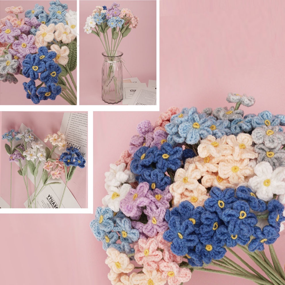 New Finished Crochet Bouquet Handmade Knitted Flower