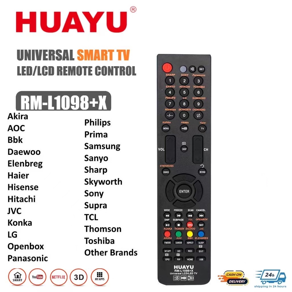 Huayu Rm L X Universal Smart Tv Remote Control With Netflix And Youtube Buttons Shopee