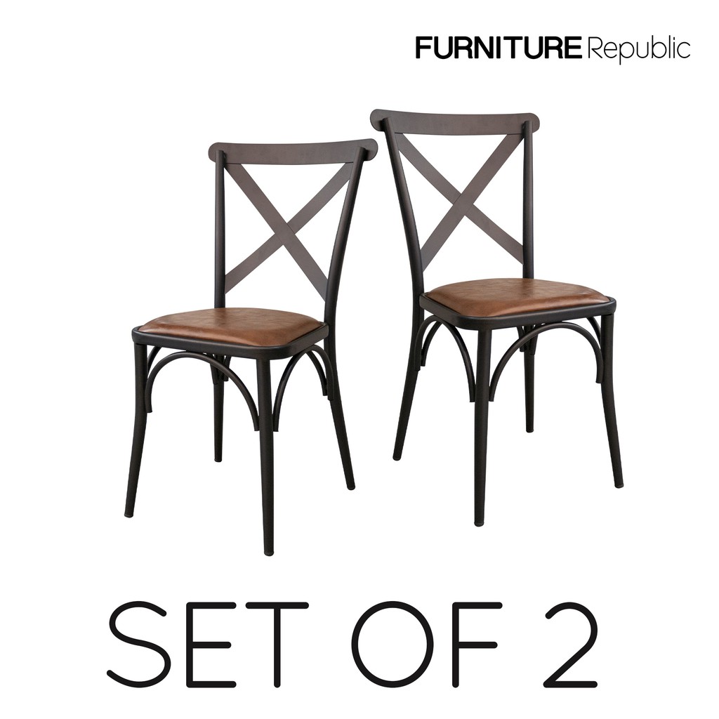 Furniture Republic Industrial Dining Chair 301808 (Set of 2) | Shopee ...