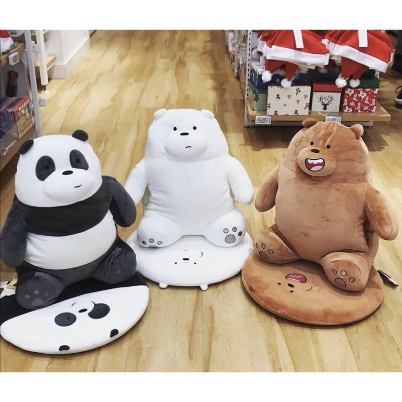Miniso We Bare Bears Plush Toy Soft Pillow Cushion 18 in.