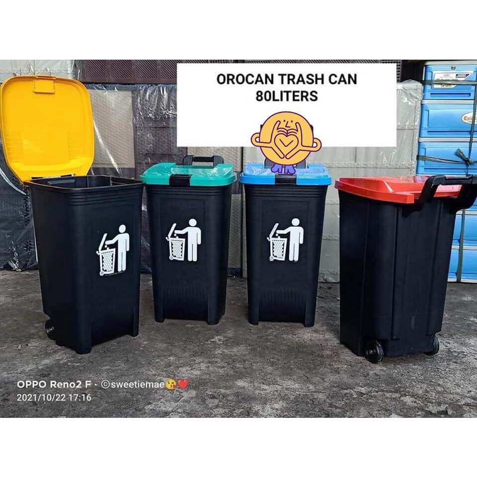 OROCAN Trash Bin/Can with Wheels and Lock 80L (Basurahan/ Garbage Bin) Shopee Philippines