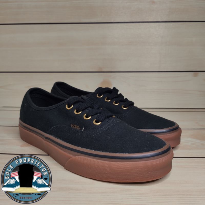 Original Vans Authentic Black Gumsole Shopee Philippines