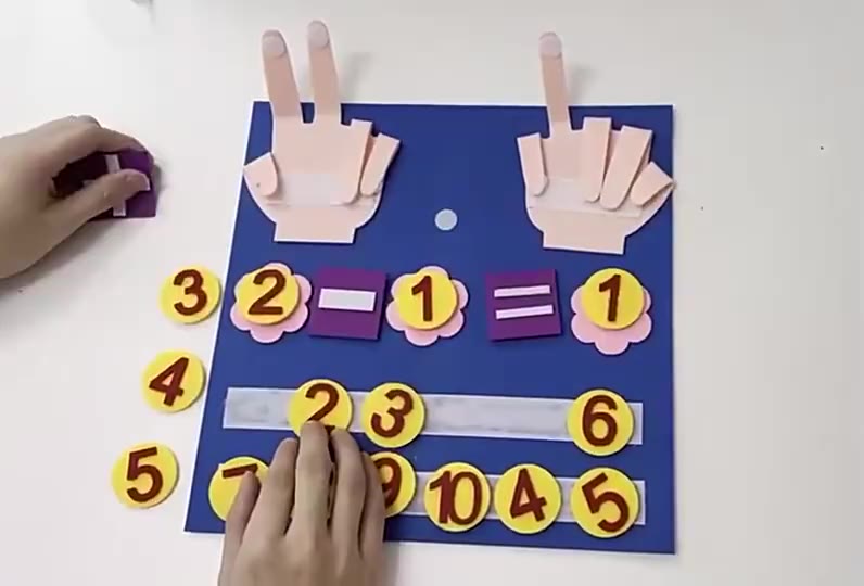 Kid Education Toys Felt Finger Number Math Children Counting Addition ...