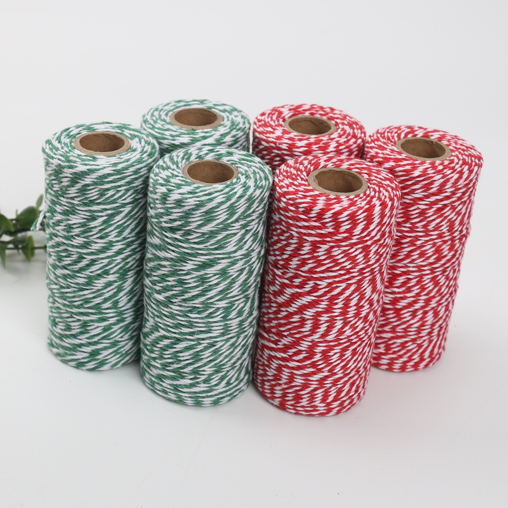 100 meters/roll 2mm/red and white cotton thread DIY handmade rope ...