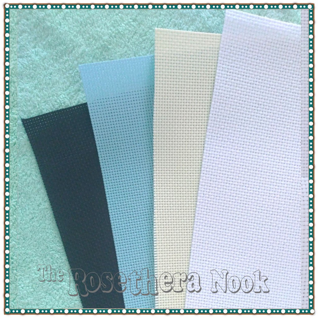 Aida Cloth 14cts /11cts ; white/off white/lt blue/cream/black Shopee