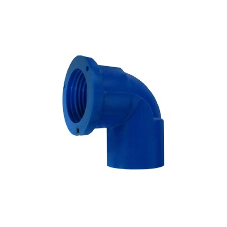 PVC BLUE THREADED 90