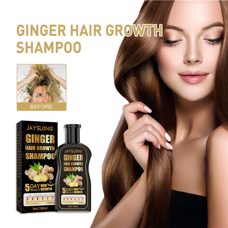 Natural Ginger Anti White Hair Shampoo Organic Hair Dye Permanent Black