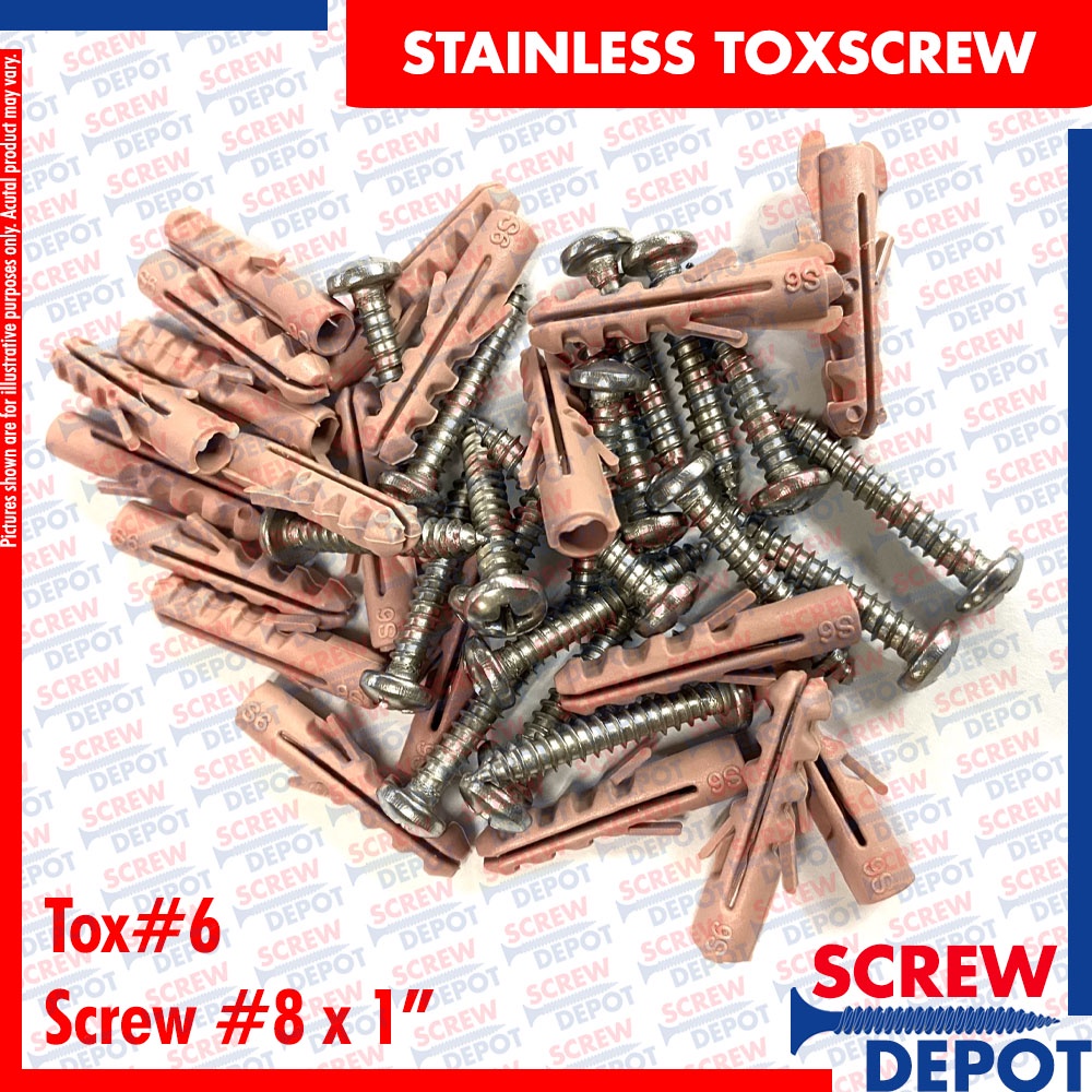 20PCS Stainless Tox with Screw 5 6 8 10 12 Expansion Wall Screw ...