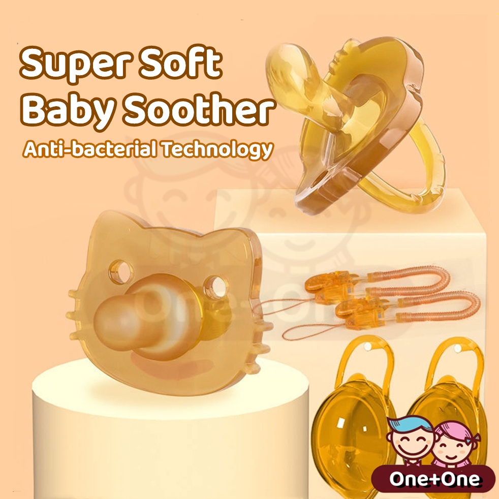 ANTIBACTERIAL Baby Soothie Pacifier Soft Silicone with Case Clip CM