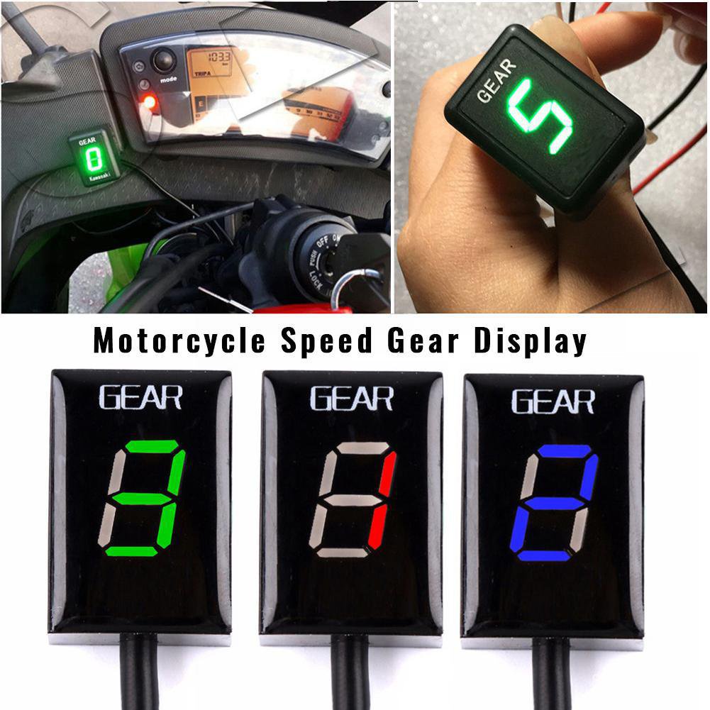 Waterproof Red Gear Indicator Gauge For Kawasaki Z750 & Z1000 2007-2009
