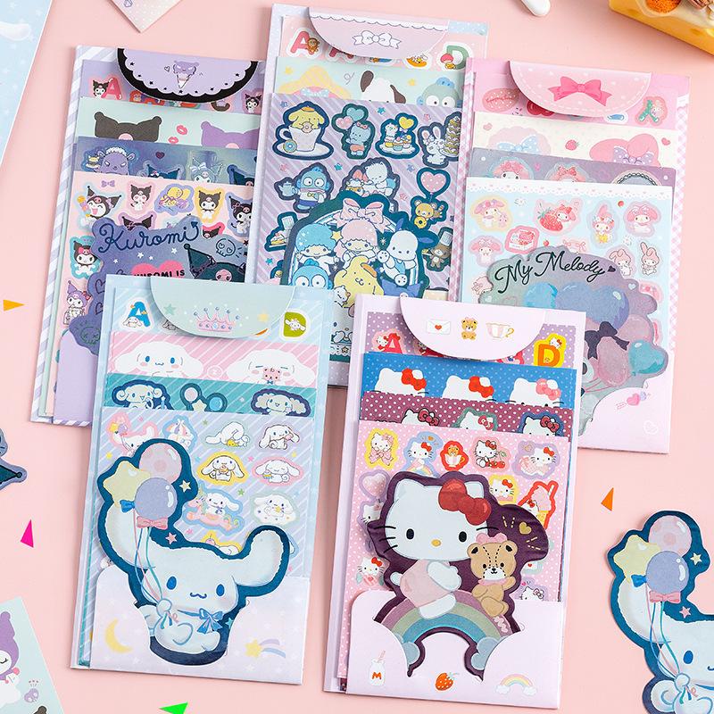 Sanrio Cartoon Stickers HelloKitty DIY Sticker Melody Hand Account ...