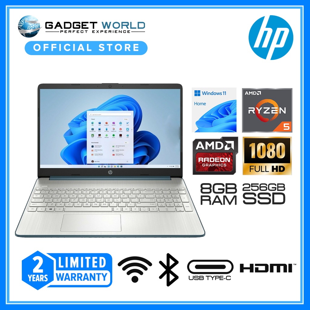 Hp Laptop 15 Ef2126wm 156 Fhd Amd Ryzen5 5500u 8gb Ram 256gb Ssd Amd Radeon Graphics Wifi Bt4 0997