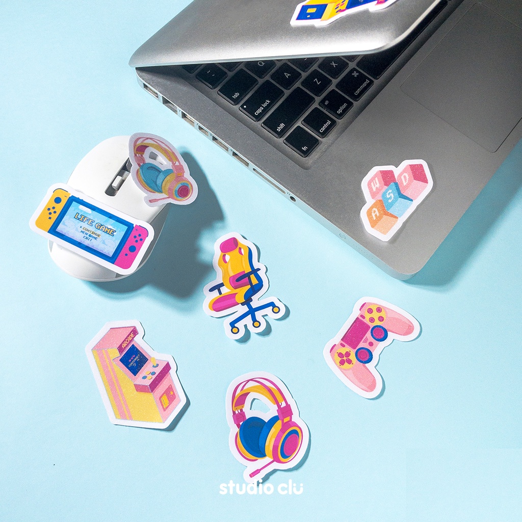 Gamer Vinyl Sticker Set l Glitter Waterproof Laptop Deco | studio clu ...