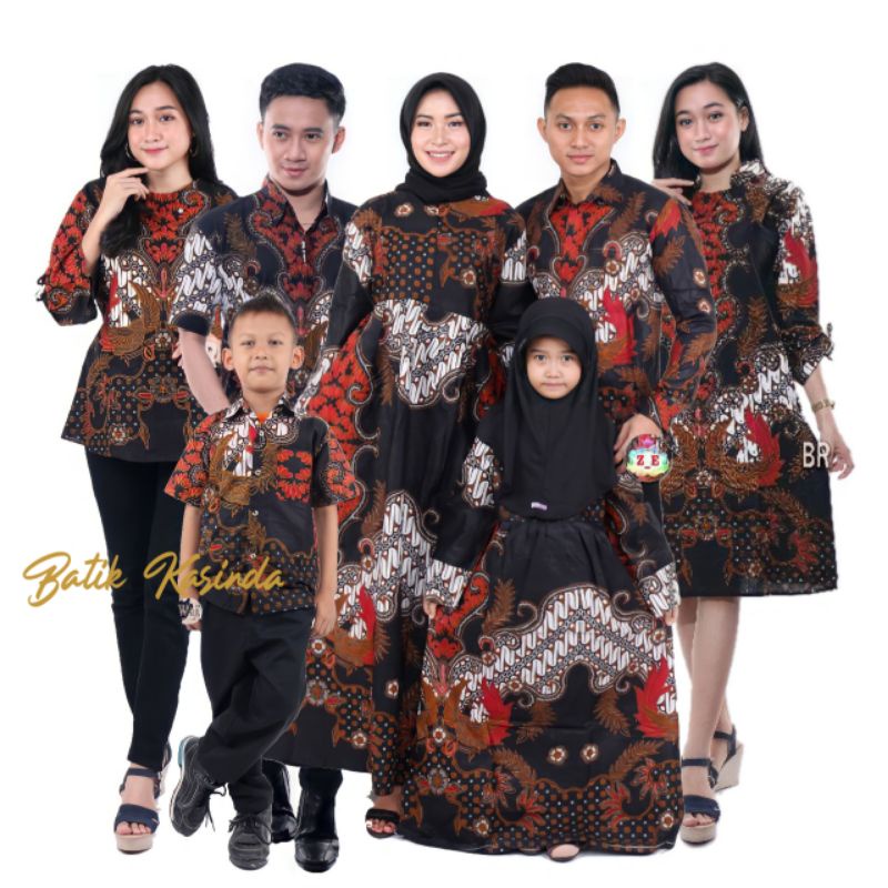 Batik Couple Family Uniform Batik Set Men Women Latest Red Motif Jago ...