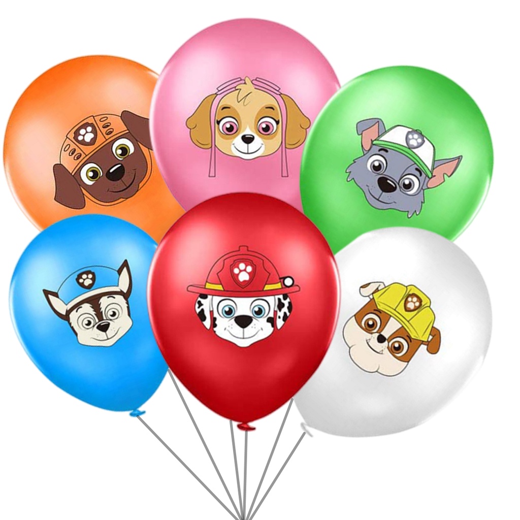 PAW Patrol Latex Party Balloons 12-Pack - Marshall, Chase, Rocky, Zuma - Multicolor For Birthdays & Events 12 thumbnail image