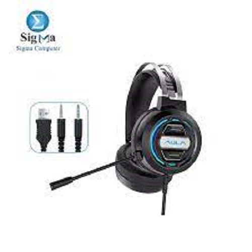 AULA S603 Gaming Headset with Mic Wired Noise Cancelling Headsets LED ...
