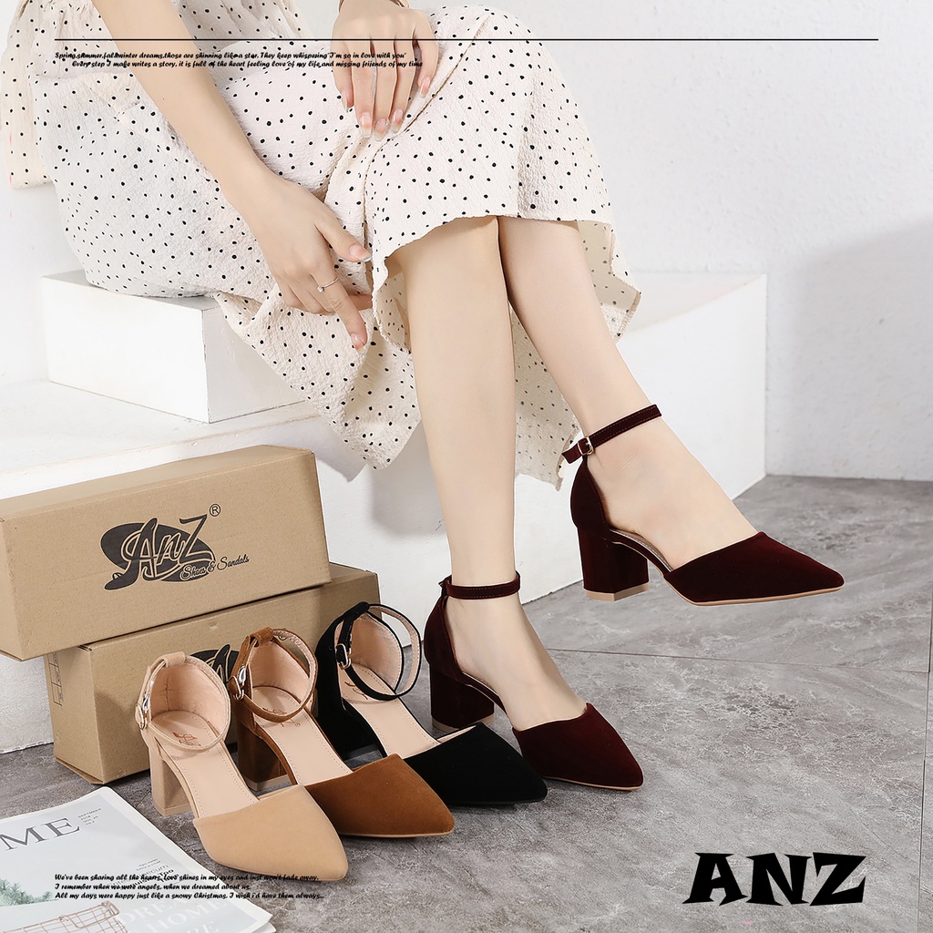 Korean Women Suede Sandals Block-Heel inch GK-8100