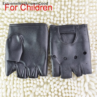 Leather Gloves Black Fingerless Driving Fashion Men Women Half Finger  Gloves New 